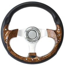 12.5" Burl Wood Aluminum Performance 317.5mm Steering Wheel 6 Hole 70mm Bolt
