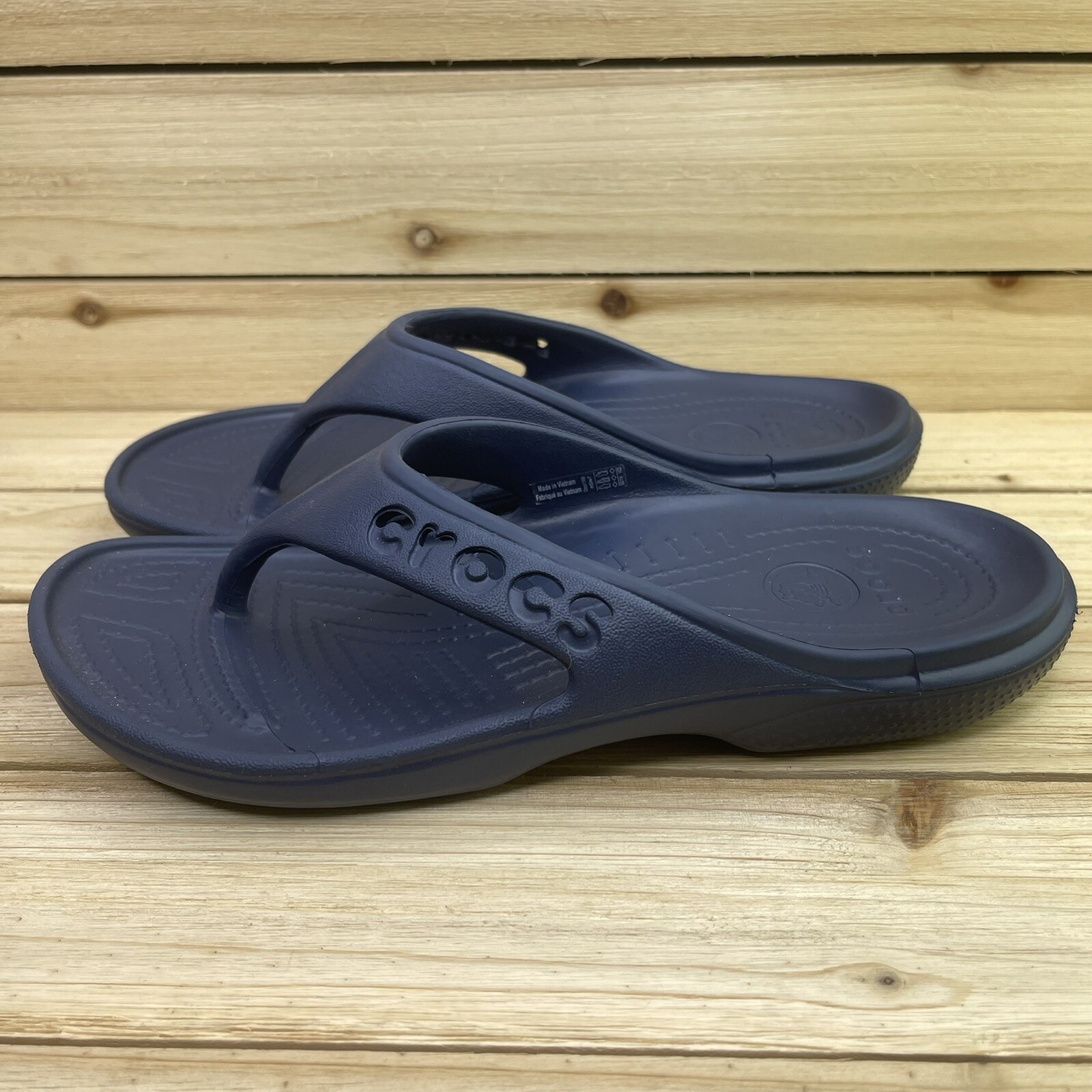 CROCS Womens Baya Flip Flops Navy 