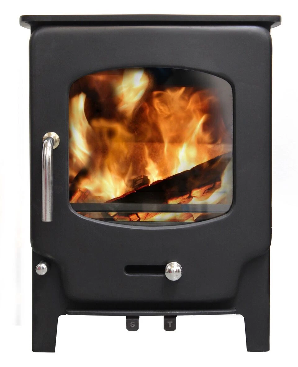 BLACK STOVE WOOD COAL LOGS MULTIFUEL BURNING LARGE BIG DEFRA 4KW CLEAN BURN  SALE | eBay