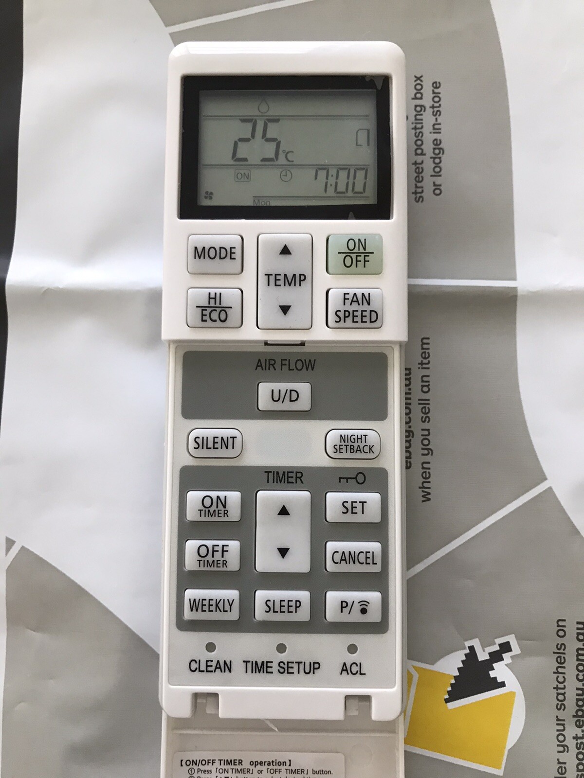 Mitsubishi Heavy Ind Air Conditioner Replacement Remote Control