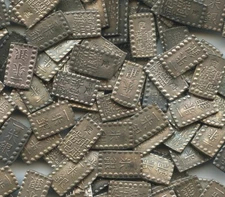 Japan 1853-1865 Old Silver Isshu coins (1 shu), Samurai Era,  Lot of 10 coins !