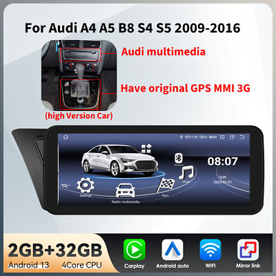 10.25'' Android Car Radio For Audi A4 B8 A5 2009-16 GPS Nav CarPlay Screen Stereo
