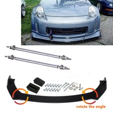 For Nissan 06 07 08 350z Z33 Jdm Front Bumper Lip Spoiler Body Kit Glossy Black