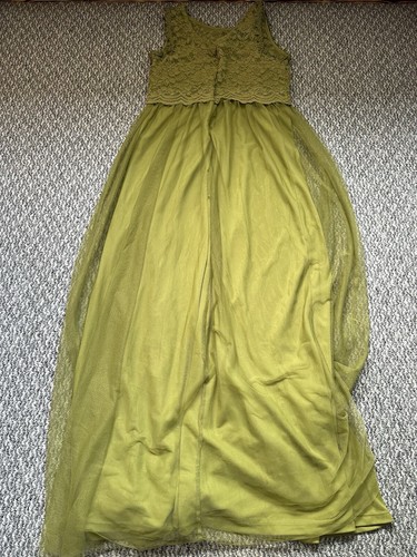 Womens Vila Maxi Dress Size 12, Green Sleeveless Lace & Tulle Size 40 Long (67) - Picture 5 of 7