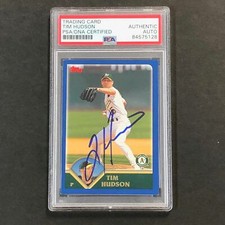 2003 Topps #558 Tim Hudson Signed Card PSA Slabbed Auto A's