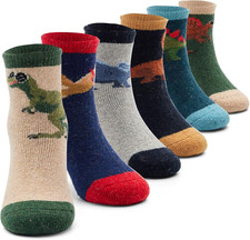 Boys Wool Socks Kids Thick Winter Socks Thermal Crew Socks for Boys 6 Pairs