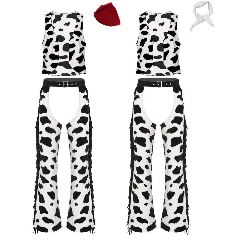 Mens Western Cowboy Costume Rave Vest Dance Cosplay Hollow Out Outfits Party - Image 3 of 4