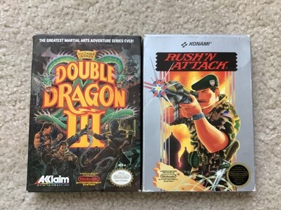 NES Lot (2) Double Dragon 3 (Acclaim 1990) Rush N Attack ( Konami 1987) CIB