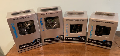Shimano Deore Derailleur & Rapidfire shifter 4 pc set  All new, in original box