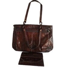 Genuine Eel Skin Purse Handbag  Wallet Checkbook