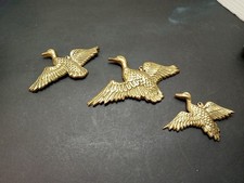 Vtg Cast Brass Flying Ducks Wall Hanging Decorative Plaque Set of 3 MCM NOS