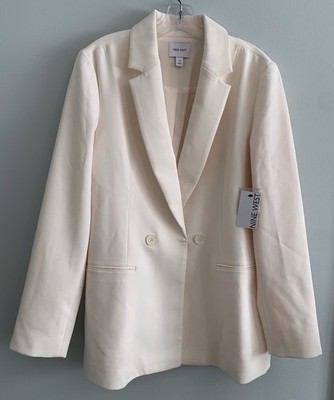 NWT Womens Nine West LILY CORSAGE Ivory Blazer Size 14 Suit Jacket, Prom Wedding