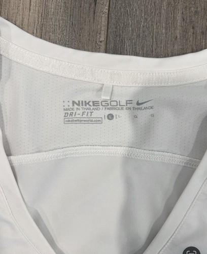 Nike Golf Dri-FIT Polo donna bianca scollo a V L ricamata manica corta - Foto 3 di 5