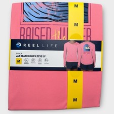 Reel Life Shirt Womens Medium Pink UPF 50 UV Long Sleeve Sun Beach Swim