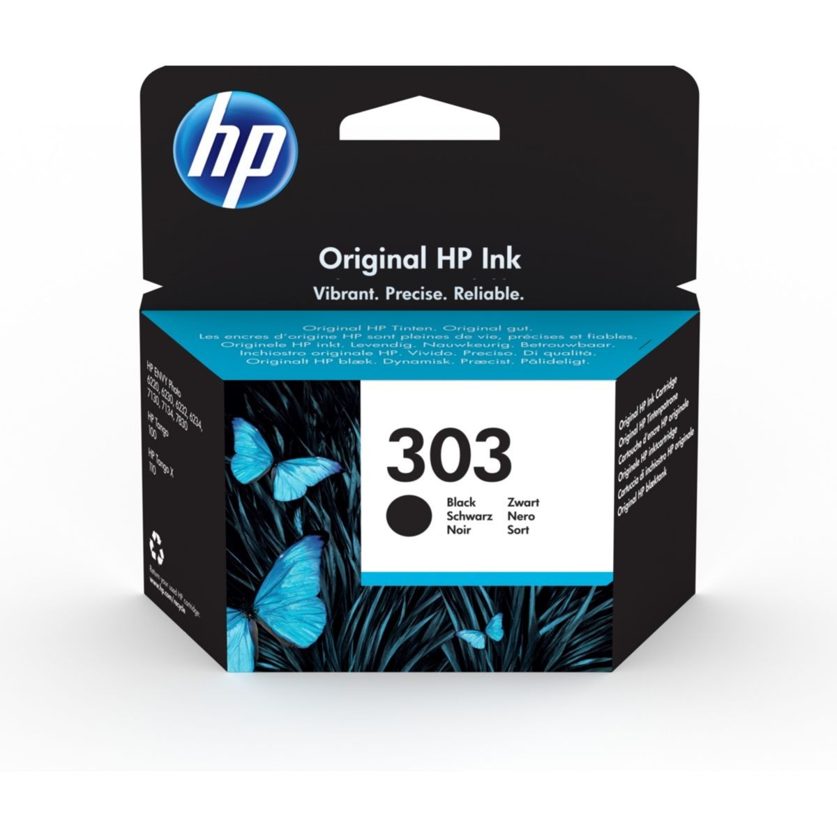 Cartouche d'encre HP 303 noire T6N02AE standard pour imprimante Envy