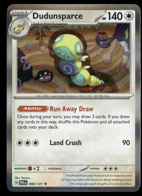 Dudunsparce 080/131 SV: Prismatic Evolutions Holo Pokemon TCG