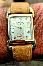 Vintage Lord Elgin 14K GF 670 Men's Watch 21 Jewels Beveled Glass Face 4620