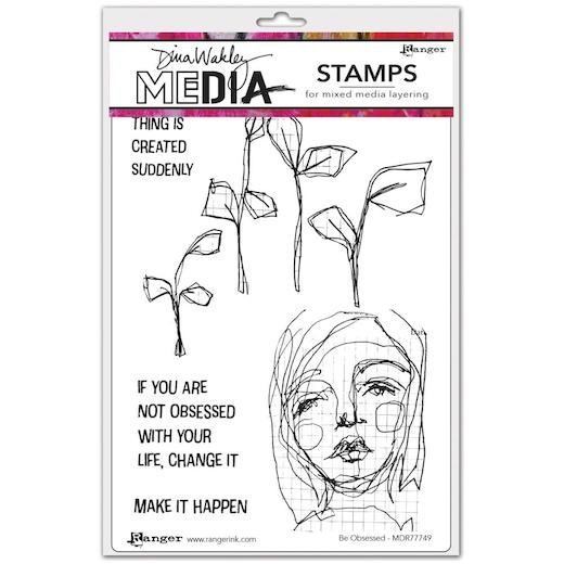 Dina Wakley Media Cling Rubber Stamps - Be Obsessed MDR77749