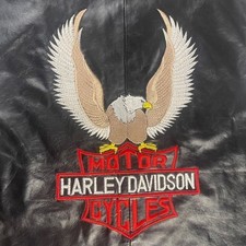Vintage Embroidered Biker Leather Jacket Eagle Back Moto Y2K Americana