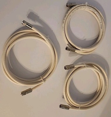6Ft RG6 Coaxial Coax Cable SAT CATV Antenna HDTV WHITE. 3 Pack Of 6 Feet Each.