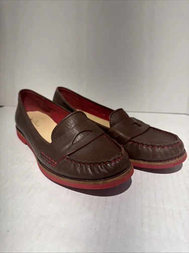 NIKE Mocassini Cole Haan Comfort in pelle marrone con cuciture rosse e suole 10 1 2