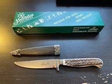 Hubertus Nicker Solingen Jagdmesser Horngriff mit Scheide