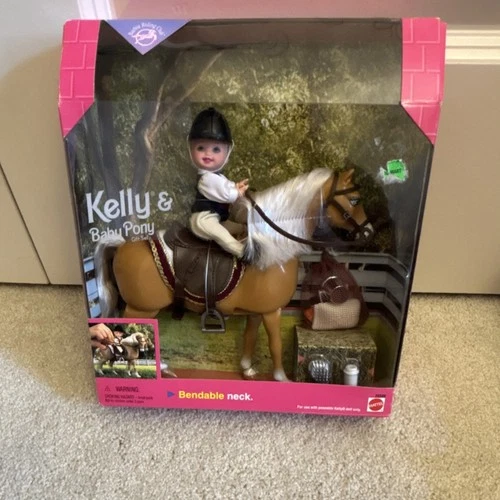 Vintage Mattel Kelly Barbie Riding Club Doll Playset Baby Pony Bendable Neck Bo…