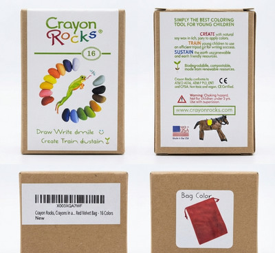 Crayon Rocks 16 Count Soy Wax Crayons Non-Toxic Vegan Kids Drawing Set