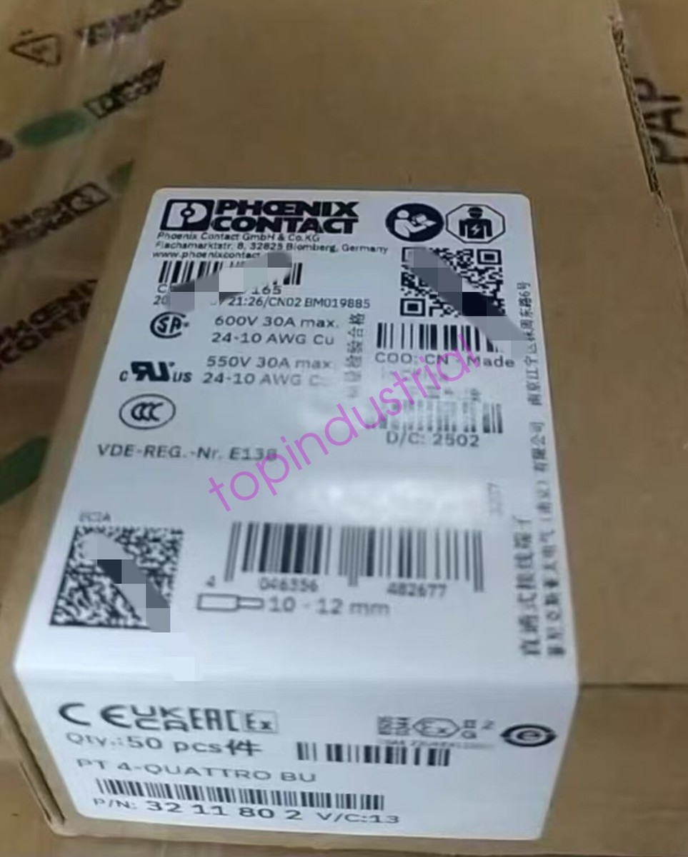 50PCS Phoenix Contact 3211802 straight through terminal block PT 4
