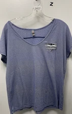 WOMENS Stingrays Striped V Neck T Shirt Size XL SHORT SLEEVES NICE