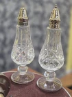 Vintage Waterford Crystal Lismore Footed Salt And Pepper Shakers 7” Tall