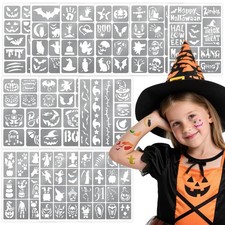 135 PCS Temporary Tattoo Stencils for Kids and Adults Halloween Party Supplie...