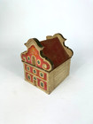 Antikes Haus Holz Geschnitzt Barock Krippe Modell Miniatur Landhaus Alt Bemalt
