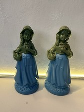 Avon Charisma Eau de Cologne Figural Bottle Country Girl x2 Vintage Pair