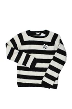 Little Marc Jacobs Girls Black White Striped Long Sleeve Sweater Top Size 12