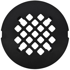 Matte Black Round Shower Drain Strainer - Solid Brass