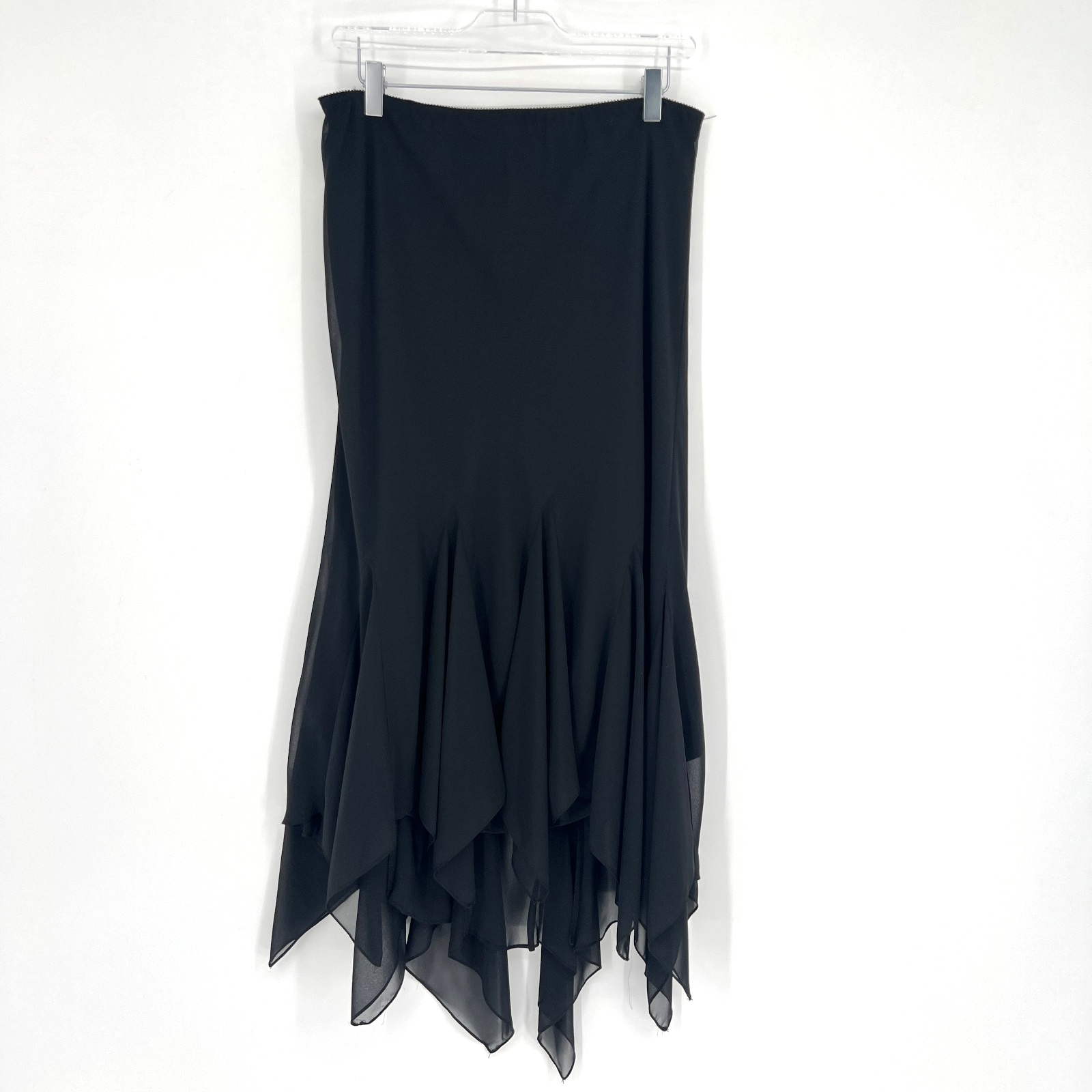 Vintage Alex Evenings Black Whimsigoth Asymmetrical Midi Skirt Size L