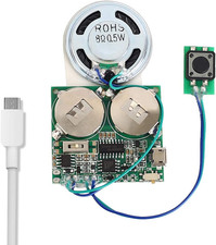 Recordable Sound Module, 8 Minutes USB Programmable Sound Chip with Speaker, Pus