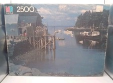 MB Grand Puzzle 2500 Pcs NEW HARBOR, MAINE 38 x 26 - 1985 - Sealed Box, NOS