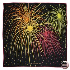 Hermes Scarf Carre 45 Gavroche Pluie D'Etincelles Fireworks Rain Silk Black Mult