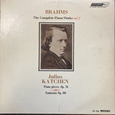 Johannes Brahms Julius Katchen Complete Piano Works Vol. 2 London Records Mono