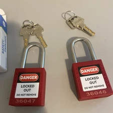 MroMax Lockout Tagout Lock, Safety Padlock Keyed Alike,Loto Security Padlo 2 PCs