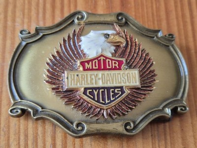 Vintage 1978 Harley Davidson Gürtelschnalle Raintree Eagle Brass Bar Shield 90x60mm