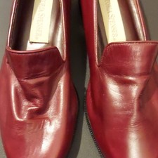 Victoria Spencer Womens Loafer Flats Burgundy Leather Solid Slip-On Closed Toe