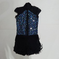 Weissman Black Sequin Adult Dance Outfit Size XSA Style 13340 RN 64830
