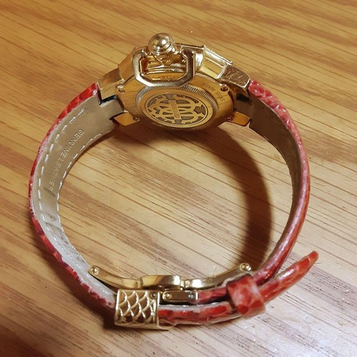 Orologio Roberto Cavalli by Franck Muller Quarzo Design Serpente Quadrante Rosso Unisex - Foto 7 di 8