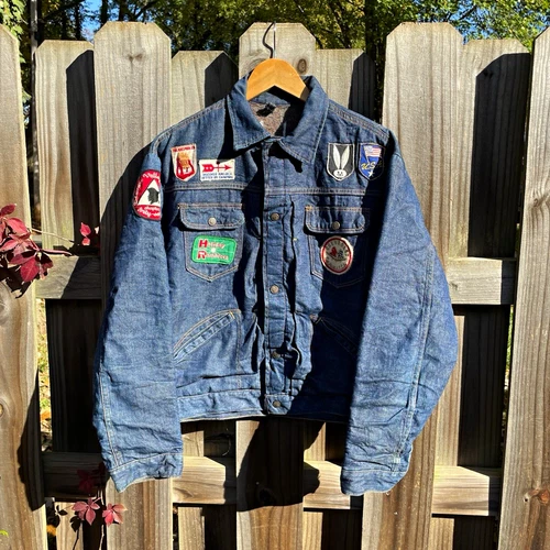 True Vintage 1950s/1960s Dark One Wash Type 2 Style Blanket Lined Denim Jacket - product listing photo