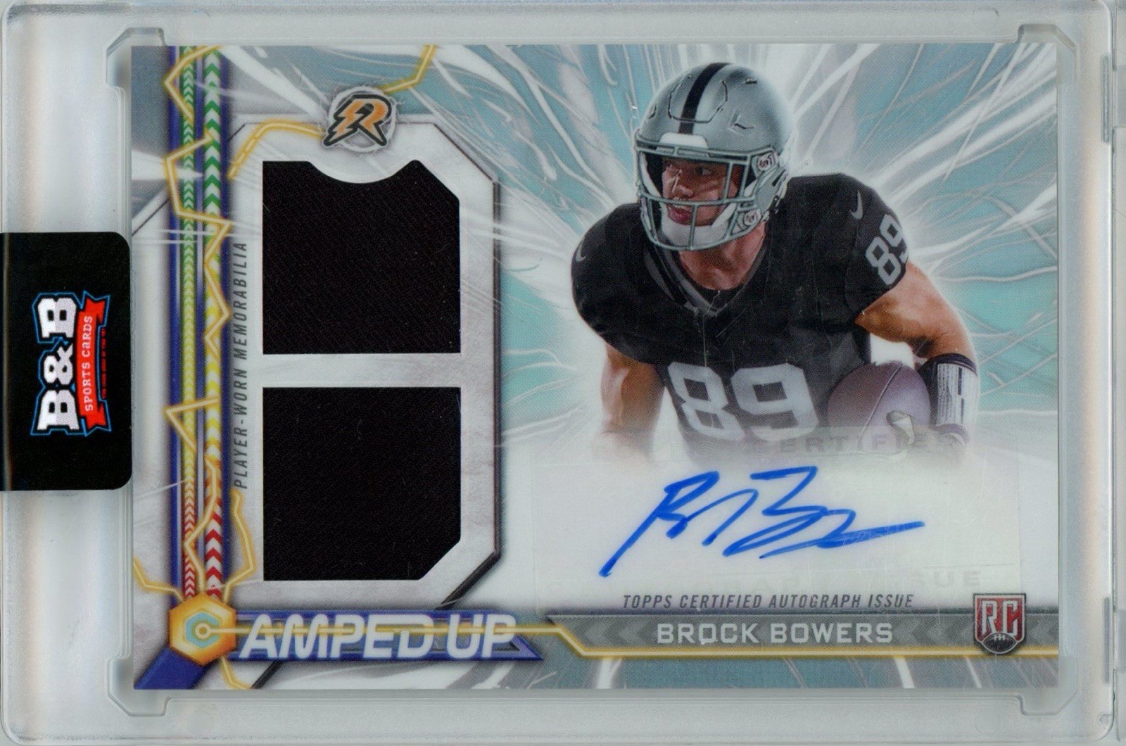 2024 Topps Resurgence Brock Bowers RC Dual Patch Auto Amped Up RPA