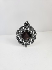Dark Silver Tone Ornate Miniature Picture Frame 3"