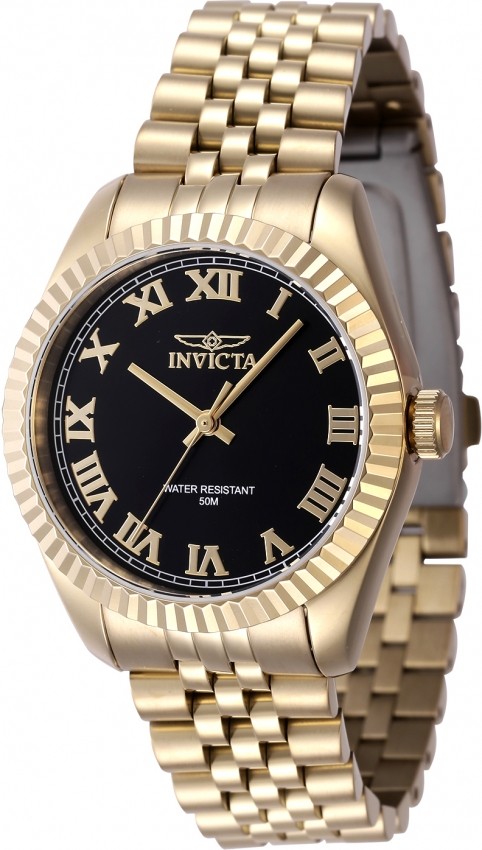 Invicta Quartz Black Dial Women's Watch 47417 Stainless Steel